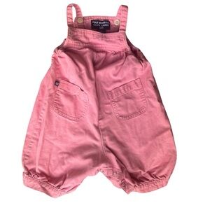 Ralph Lauren Polo Jeans Co Pink Baby Bubble Overalls 12-18 Months